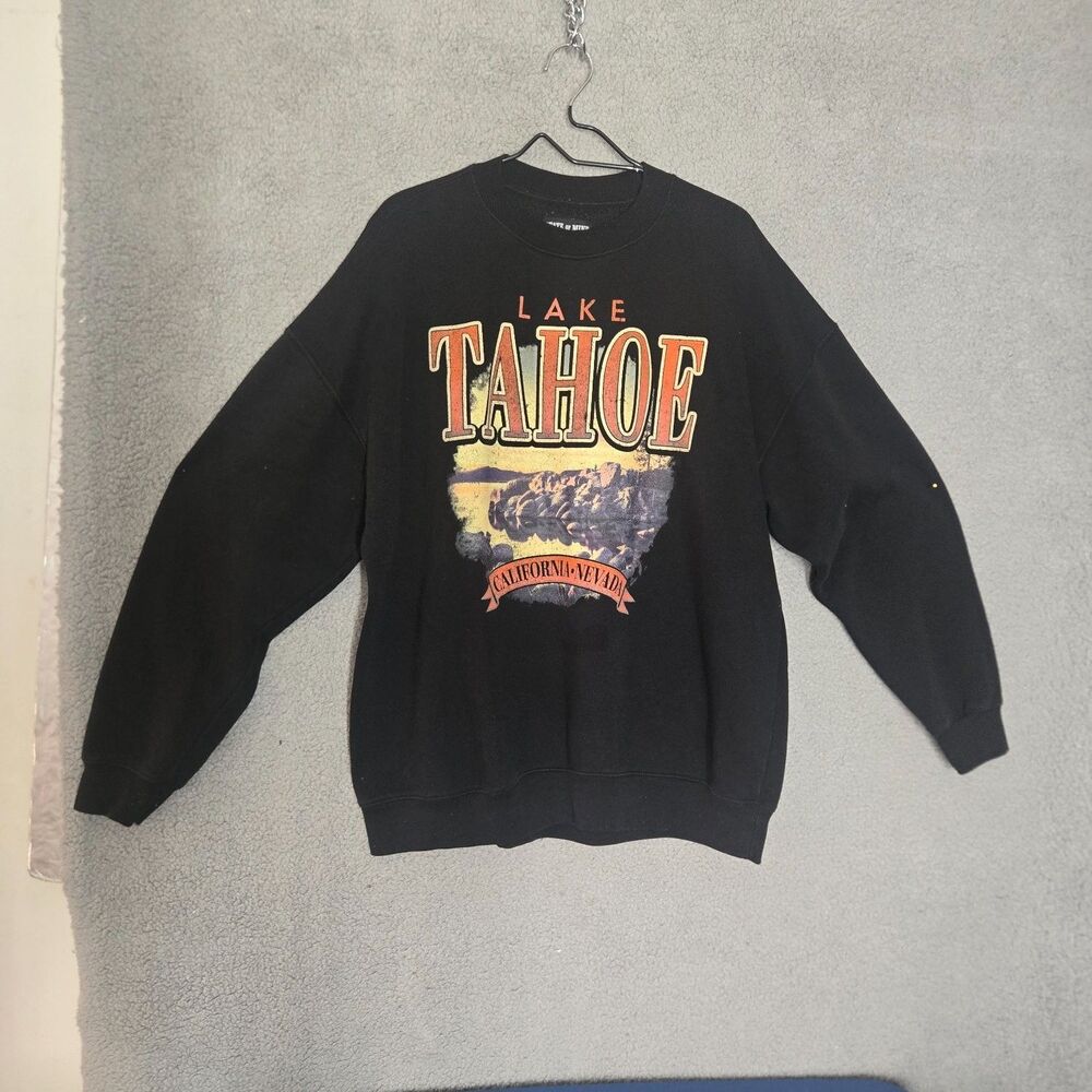 State of Mine Lake Tahoe California • Nevada Travel Sweatshirt Mens 2XL Black
